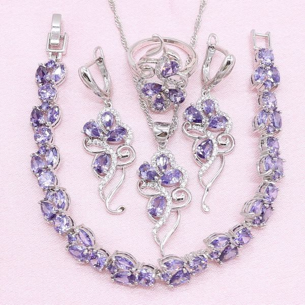 new arrivals 925 silver wedding jewelry sets for women purple cubic zirconia exquisite earring pendant necklace ring bracelet
new arrivals 925 silver wedding jewelry sets for women purple cubic zirconia exquisite earring pendant necklace ring bracelet