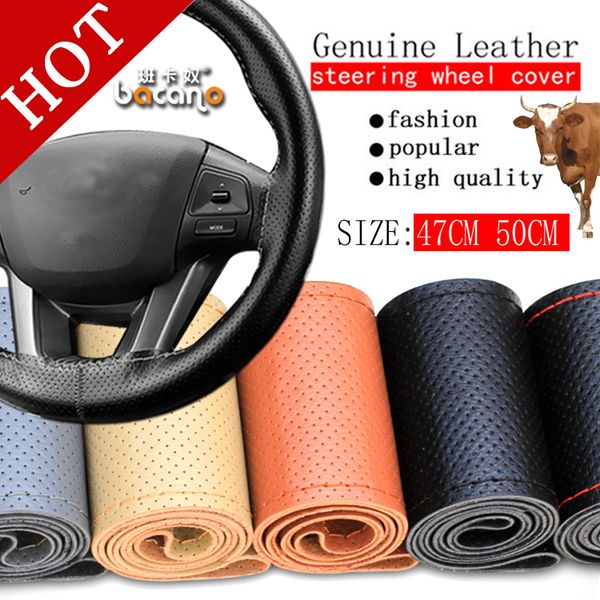 bacano truck bus suv genuine leather steering wheel cover, 47cm 50cm ,diy handmade case with needles and thread
bacano truck bus suv genuine leather steering wheel cover, 47cm 50cm ,diy handmade case with needles and thread