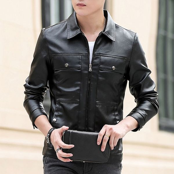 men leather jacket winter waterproof slim faux fur coats men leather motorcycle jackets clothing lapel faux black jacket zipper
men leather jacket winter waterproof slim faux fur coats men leather motorcycle jackets clothing lapel faux black jacket zipper