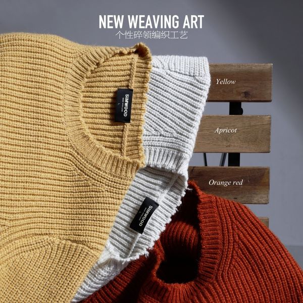 simwood 2019 winter new men's sweater pullover knitted wool sweater male casual fashion brand clothes 180538 sh190930, White;black
simwood 2019 winter new men's sweater pullover knitted wool sweater male casual fashion brand clothes 180538 sh190930, White;black