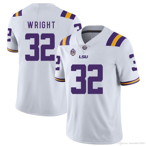 james wright stitched mens lsu tigers todd harris jr. jarell cherry jaray jenkins white purple ncaa college jersey, Black