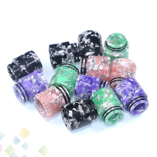 

810 Drip tip Epoxy Resin Silver Flower Wide Bore Mouthpiece for Vape 810 Atomizers with Acrylic packaging DHL Free