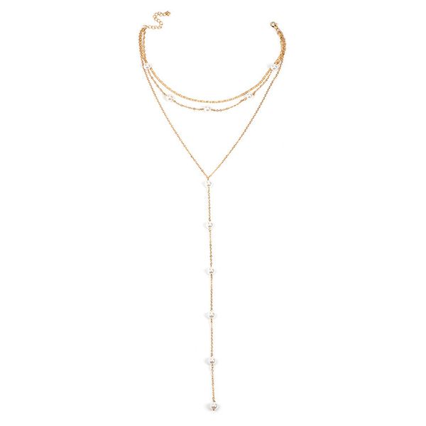 selling accessories multilayer pearl necklace women's versatile cool tassels long necklace creative, Black
selling accessories multilayer pearl necklace women's versatile cool tassels long necklace creative, Black
