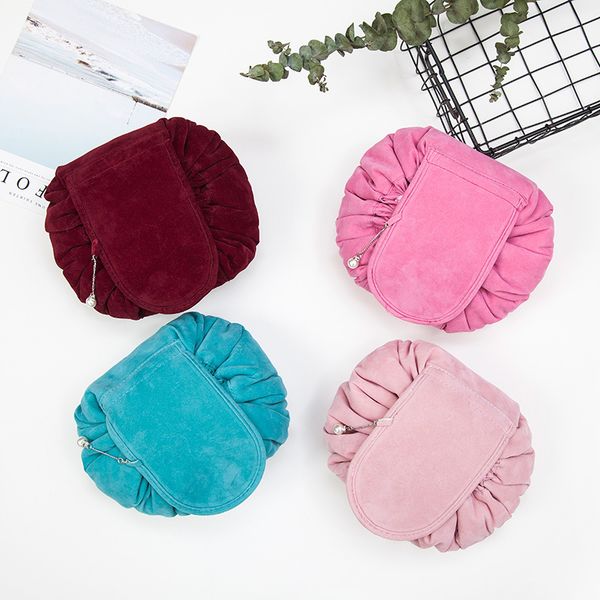 new round plush makeup case magic drawstring cosmetic bag female travel make up bag organizer storage
new round plush makeup case magic drawstring cosmetic bag female travel make up bag organizer storage
