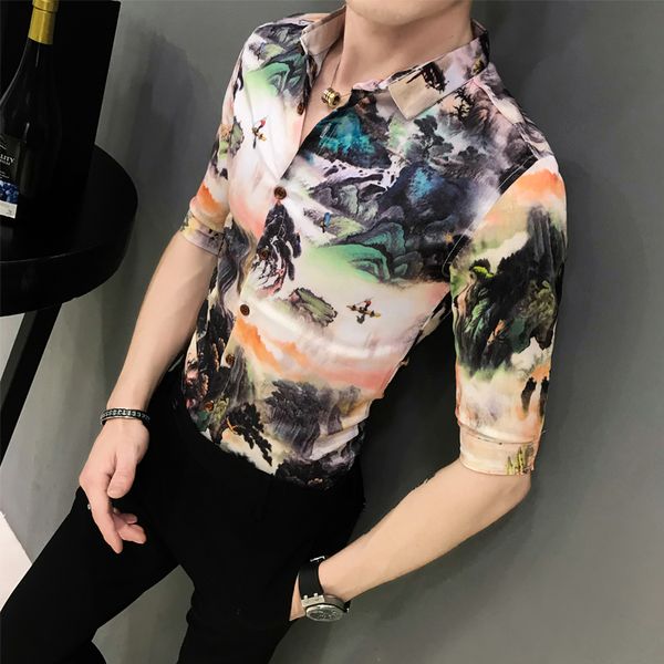 spring and summer short sleeve five-sleeve shirt middle sleeve shirt men's social style a236-9818-p55, White;black
spring and summer short sleeve five-sleeve shirt middle sleeve shirt men's social style a236-9818-p55, White;black