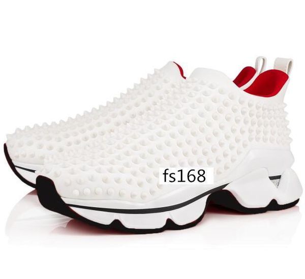 flat sneakers designer luxury mens red bottoms shoes womens rivet spiky sock junior spikes flat shoess 2, Black