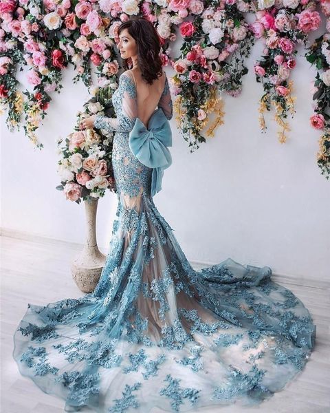 2020 sheer long sleeves mermaid prom dresses backless bow evening dress full lace applique beaded celebrity maxi dress vestidos de soiree, Black;red
2020 sheer long sleeves mermaid prom dresses backless bow evening dress full lace applique beaded celebrity maxi dress vestidos de soiree, Black;red