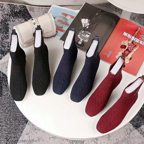 shoes autumn and winter new square head low heel and bare boots women's fashion was thin knit elastic boots catwalk wild elastic boots
shoes autumn and winter new square head low heel and bare boots women's fashion was thin knit elastic boots catwalk wild elastic boots