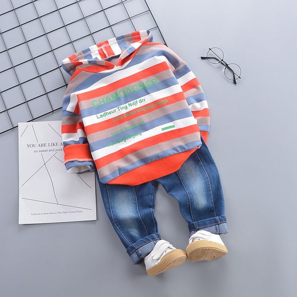 baby boy clothes kids boy clothing set casual newborn infant baby girl hooded striped sweatshirt denim pants outfits set, White
baby boy clothes kids boy clothing set casual newborn infant baby girl hooded striped sweatshirt denim pants outfits set, White