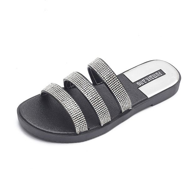 2019 new women's rhinestone slides outside fashion ladies flat loafers casual shiny bright diamond sandals flash female slippers, Black
2019 new women's rhinestone slides outside fashion ladies flat loafers casual shiny bright diamond sandals flash female slippers, Black