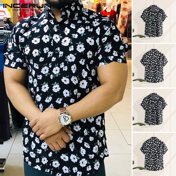 incerun men short sleeve printed shirts leisure town down collar shirt man loose hawaiian holiday blouse breathable floral, White;black
incerun men short sleeve printed shirts leisure town down collar shirt man loose hawaiian holiday blouse breathable floral, White;black