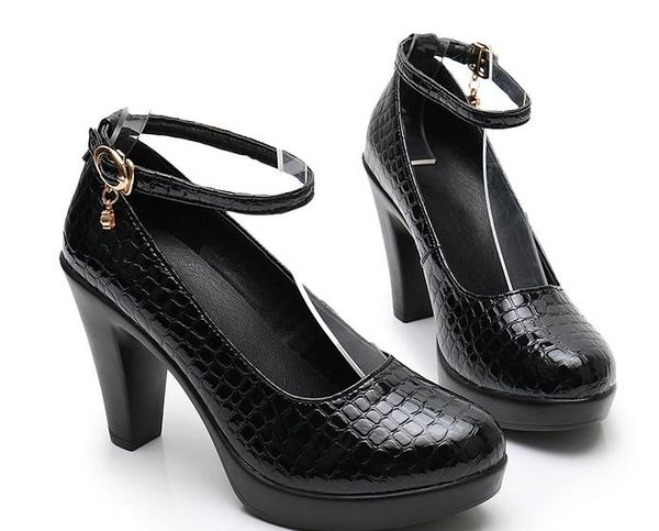 2019 women's shoes in spring and autumn with new style high heel coarse heel round head waterproof table @117, Black
2019 women's shoes in spring and autumn with new style high heel coarse heel round head waterproof table @117, Black