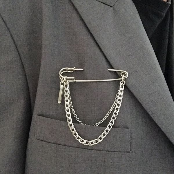 japan and south korea punk tide cool chain pin brooch 2020 street fashion metal decoration punk hip hop clothing men accessories, Gray
japan and south korea punk tide cool chain pin brooch 2020 street fashion metal decoration punk hip hop clothing men accessories, Gray