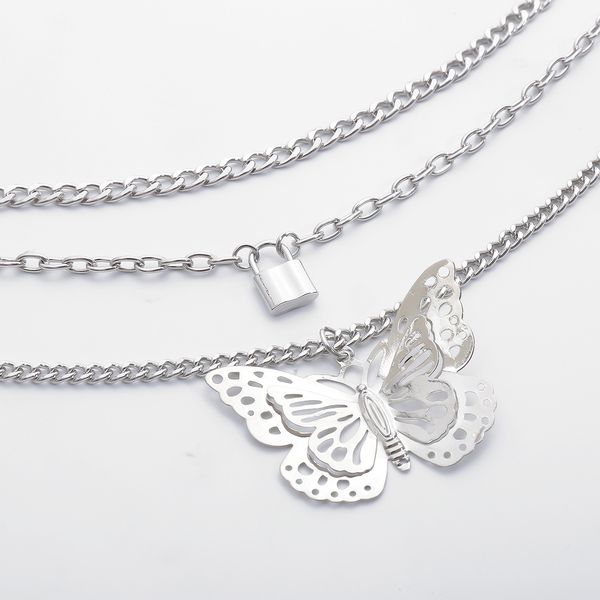 butterfly necklace jewelry link chain butterfly ornament temperament geometric stereo ornament female creative hollow butterfly mi, Silver
butterfly necklace jewelry link chain butterfly ornament temperament geometric stereo ornament female creative hollow butterfly mi, Silver