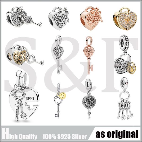 100% real 925 sterling silver heart key open love lock beads charm fit bracelet for women, Bronze;silver
100% real 925 sterling silver heart key open love lock beads charm fit bracelet for women, Bronze;silver