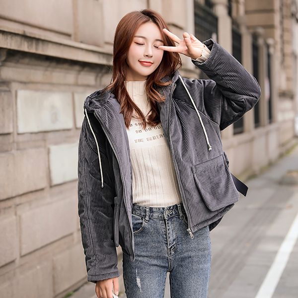 winter jacket for women 2019 fashion white long sleeve pockets cotton coat women korean style hooded women's down jacket parka, Black
winter jacket for women 2019 fashion white long sleeve pockets cotton coat women korean style hooded women's down jacket parka, Black