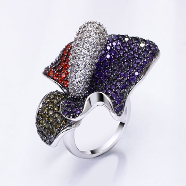 new multi colorful crystal zirconia big rings party trendy flower jewelry beautiful large ring for women, Golden;silver
new multi colorful crystal zirconia big rings party trendy flower jewelry beautiful large ring for women, Golden;silver