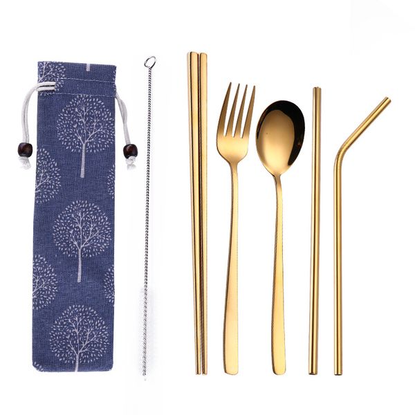 gold stainless steel creative titanium-plated environment-friendly portable tableware 304 stainless steel spoon chopsticks set s
gold stainless steel creative titanium-plated environment-friendly portable tableware 304 stainless steel spoon chopsticks set s
