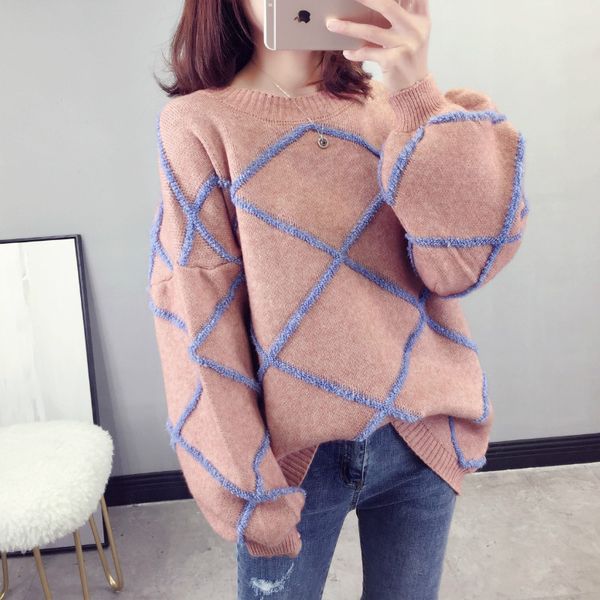 women's sweaters lazy wind pullover sweater women loose net red korean 2021 autumn and winter sweet, White;black
women's sweaters lazy wind pullover sweater women loose net red korean 2021 autumn and winter sweet, White;black