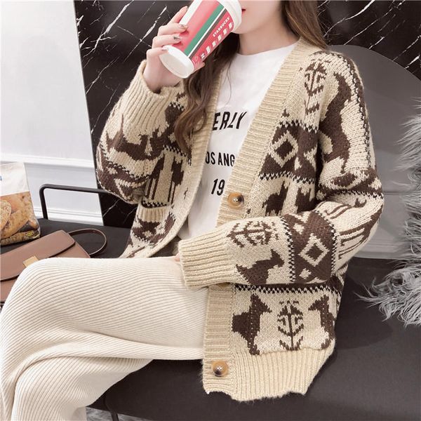 Cardigan Women Thick Sweaters V Neck Christmas Printed Designer Womens Outwear Long Sleeve Loose Casual Women Clothing
Cardigan Women Thick Sweaters V Neck Christmas Printed Designer Womens Outwear Long Sleeve Loose Casual Women Clothing