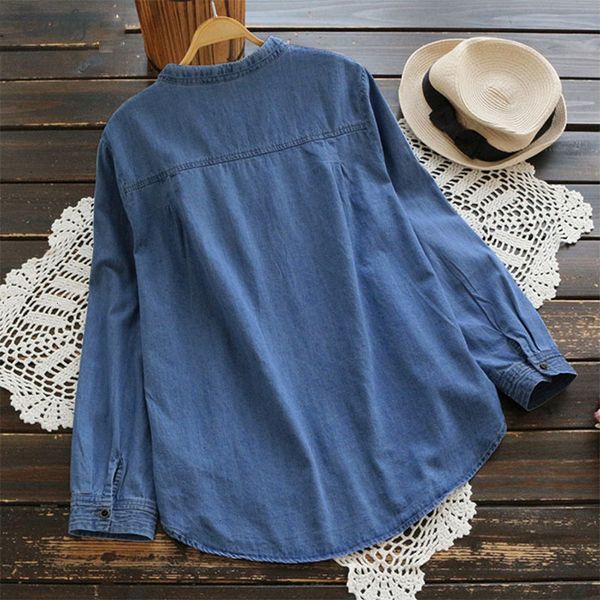 fashion womens blouse 2020 autumn denim blue v neck shirts female v neck long sleeve shirt button down summer blusas work, White
fashion womens blouse 2020 autumn denim blue v neck shirts female v neck long sleeve shirt button down summer blusas work, White