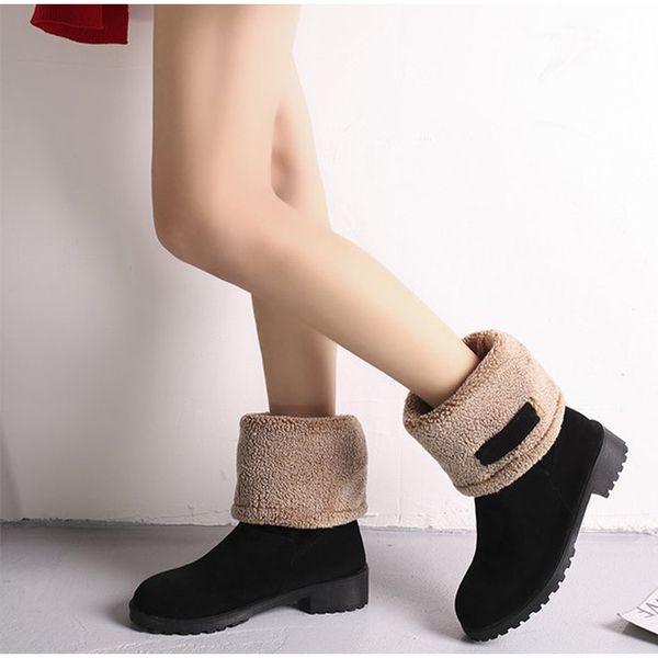 women's ankle boots women soild square heel outdoor snow boots plush warm flatform ladies furry fashion female shoes 2019 new, Black
women's ankle boots women soild square heel outdoor snow boots plush warm flatform ladies furry fashion female shoes 2019 new, Black