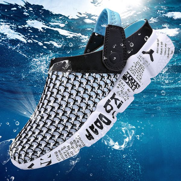 selling men's summer breathable hollow mesh shoes sandals dual-use for outdoor sports -b5, Black
selling men's summer breathable hollow mesh shoes sandals dual-use for outdoor sports -b5, Black