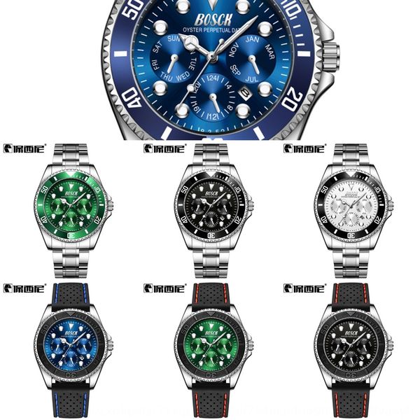 men's steel belt mechanical quartz waterproof sports calendar quartz watch business non-mechanical watch, Blue
men's steel belt mechanical quartz waterproof sports calendar quartz watch business non-mechanical watch, Blue