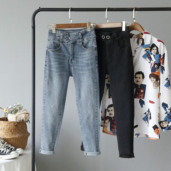 women's jeans dm001 individuality waist seal high elastic little leggings super quality women, Blue
women's jeans dm001 individuality waist seal high elastic little leggings super quality women, Blue