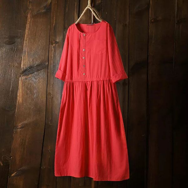 women's dress casual loose retro round neck half sleeve buttons beach party fashion dress, Black;gray
women's dress casual loose retro round neck half sleeve buttons beach party fashion dress, Black;gray