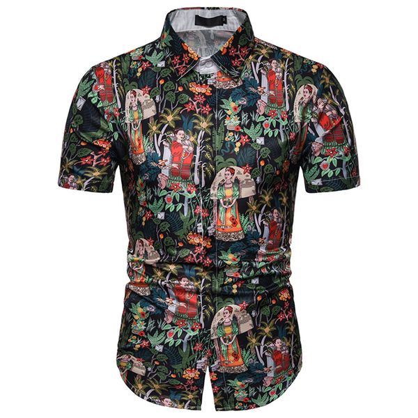 2019 summer fashion casual printed shirt short sleeve shirt button men camisa masculina beach blouse camisas hombre, White;black
2019 summer fashion casual printed shirt short sleeve shirt button men camisa masculina beach blouse camisas hombre, White;black