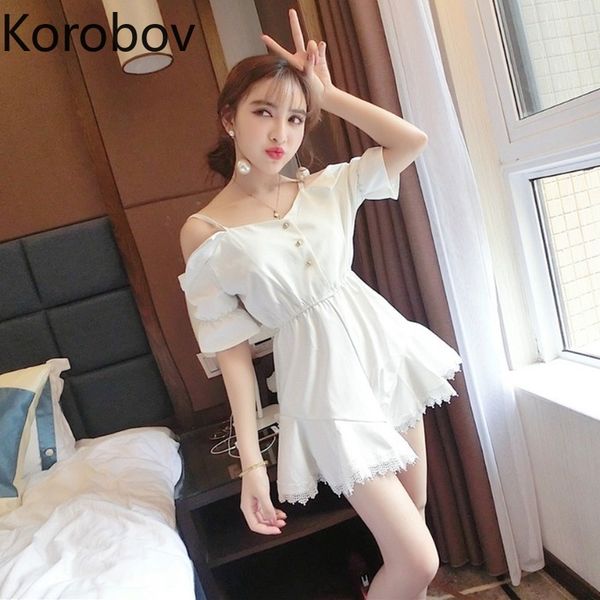 korobov summer 2020 new holiday beach style jumpsuits slash neck off shoulder solid playsuit short sleeve loose bodysuit, Black;white
korobov summer 2020 new holiday beach style jumpsuits slash neck off shoulder solid playsuit short sleeve loose bodysuit, Black;white