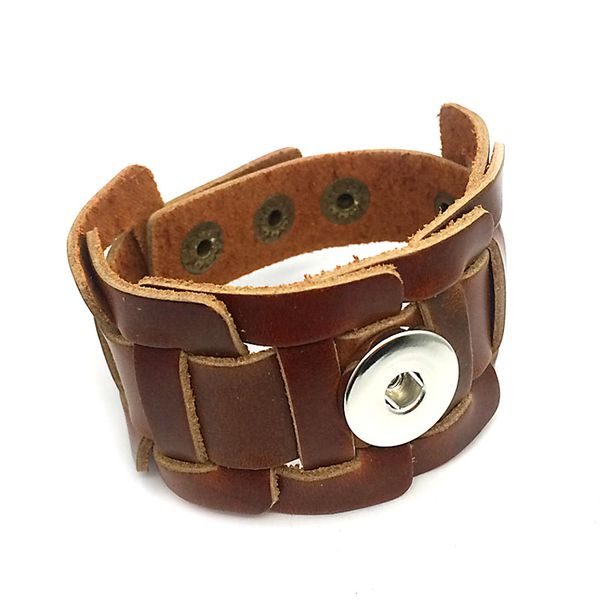 luwellever original 016 hand woven genuine leather retro fashion bracelet 18mm snap button jewelry charm jewelry for women men teenagers, Golden;silver
luwellever original 016 hand woven genuine leather retro fashion bracelet 18mm snap button jewelry charm jewelry for women men teenagers, Golden;silver
