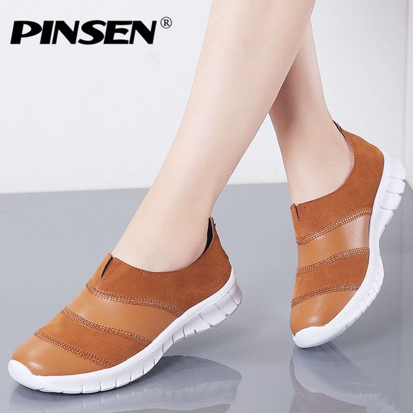 pinsen autumn fashion flat women shoes genuine leather casual sneakers shoes woman slip-on loafers ladeis chaussure femme, Black
pinsen autumn fashion flat women shoes genuine leather casual sneakers shoes woman slip-on loafers ladeis chaussure femme, Black