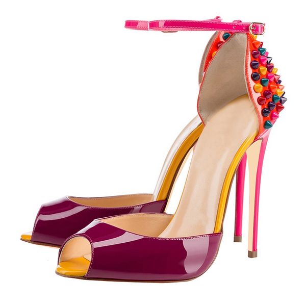 2019 new women fashion rivets high heels dress peep toes shoes super high heel sandals spiked studded red bottom pumps 10cm size 34 -42 #15, Black
2019 new women fashion rivets high heels dress peep toes shoes super high heel sandals spiked studded red bottom pumps 10cm size 34 -42 #15, Black