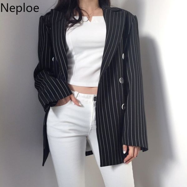 women's suits & blazers neploe striped blazer women spring 2021 korean single brested long sleeve female casual pocket office lady coa, White;black
women's suits & blazers neploe striped blazer women spring 2021 korean single brested long sleeve female casual pocket office lady coa, White;black