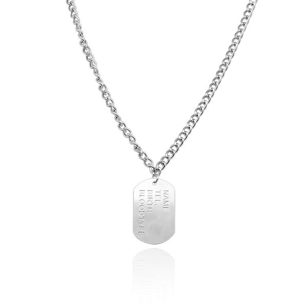 new charming alloy dog tag army card pendant men women's hip hop long chain necklace jewelry gift, Silver
new charming alloy dog tag army card pendant men women's hip hop long chain necklace jewelry gift, Silver