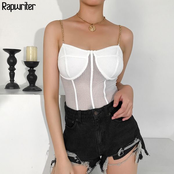 rapwriter see through net white bodysuit women 2019 summer patchwork metal chain spaghetti strap open crotch body mujer, Black;white
rapwriter see through net white bodysuit women 2019 summer patchwork metal chain spaghetti strap open crotch body mujer, Black;white