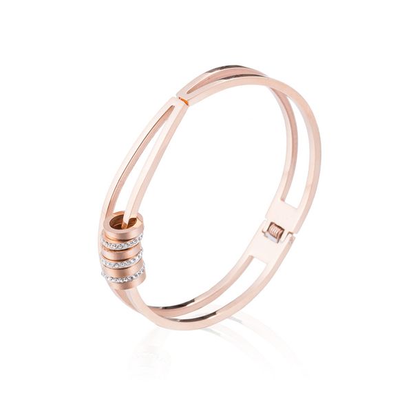 2019 new stainless steel rose gold activity ring zircon opening bracelet for woman simple fashion jewelry for woman, Black
2019 new stainless steel rose gold activity ring zircon opening bracelet for woman simple fashion jewelry for woman, Black
