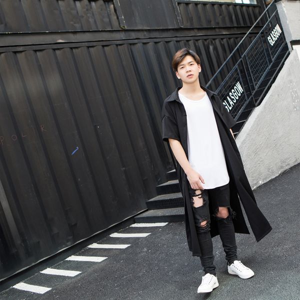 summer men's ultra-long half-sleeved loose shirt dark black tide men's short-sleeved shirt korean large personal hairdresser ove, White;black
summer men's ultra-long half-sleeved loose shirt dark black tide men's short-sleeved shirt korean large personal hairdresser ove, White;black