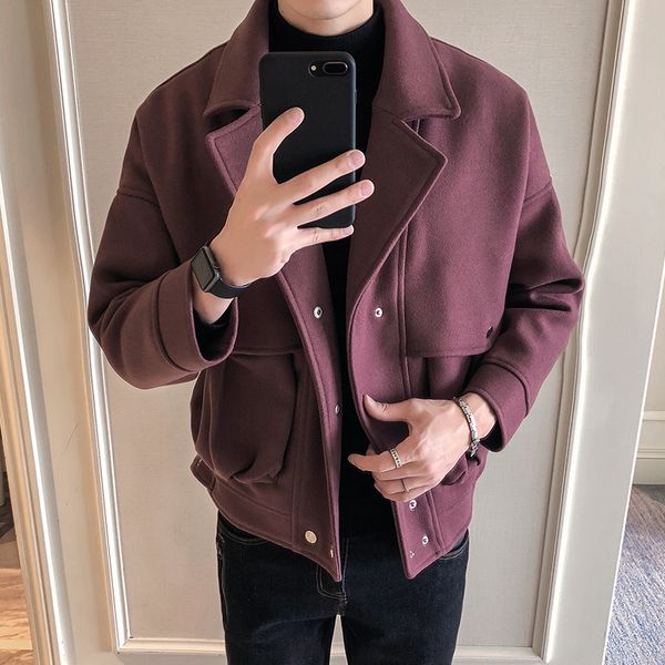 2019 men's new woolen coat korean version of the men's autumn and winter short section jacket student windbreaker jacket, Tan;black
2019 men's new woolen coat korean version of the men's autumn and winter short section jacket student windbreaker jacket, Tan;black