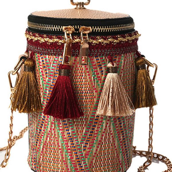 national style round handle single shoulder bag straw weave cylinder small package fairy tassel bucket bag
national style round handle single shoulder bag straw weave cylinder small package fairy tassel bucket bag