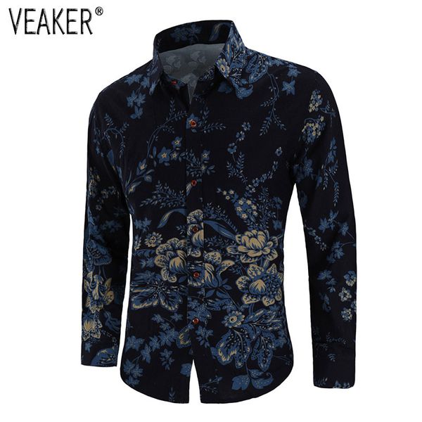 2018 autumn new men's floral linen shirt chinese vintage flower printed long sleeve shirt male slim fit print cotton linen, White;black
2018 autumn new men's floral linen shirt chinese vintage flower printed long sleeve shirt male slim fit print cotton linen, White;black