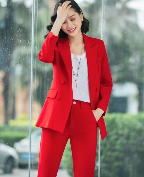 new office work blazer suits of women pants suit blazers jackets with trouser two pieces set red pink blue, White;black
new office work blazer suits of women pants suit blazers jackets with trouser two pieces set red pink blue, White;black