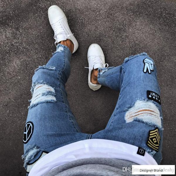 men 's hole embroidered jeans slim men 's pants luxury jeans mens designer jeans new hot, Blue
men 's hole embroidered jeans slim men 's pants luxury jeans mens designer jeans new hot, Blue