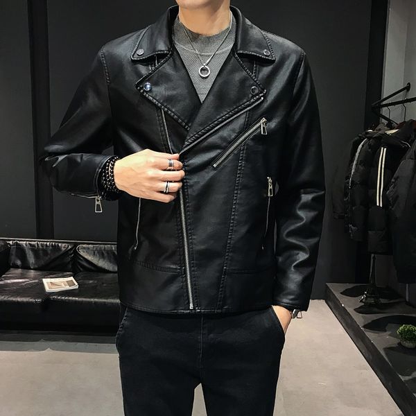 2019 autumn long leather jacket men's plus velvet casual breasted jacket men's leather windbreaker black
2019 autumn long leather jacket men's plus velvet casual breasted jacket men's leather windbreaker black