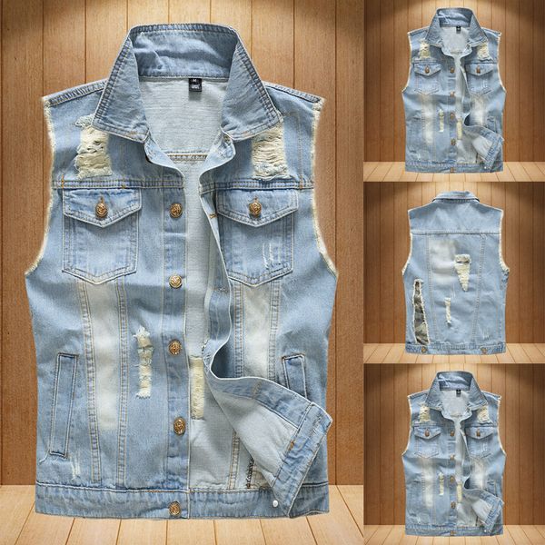 men's new fashion denim vest casual cowboy jacket in shoulder blouse summer style smart casual jacket shirt, Black;white
men's new fashion denim vest casual cowboy jacket in shoulder blouse summer style smart casual jacket shirt, Black;white