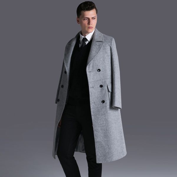 s-6xl 2016 men's new fashion overknee wool coat new england double breasted long woolen coat plus size trench clothing, Black
s-6xl 2016 men's new fashion overknee wool coat new england double breasted long woolen coat plus size trench clothing, Black