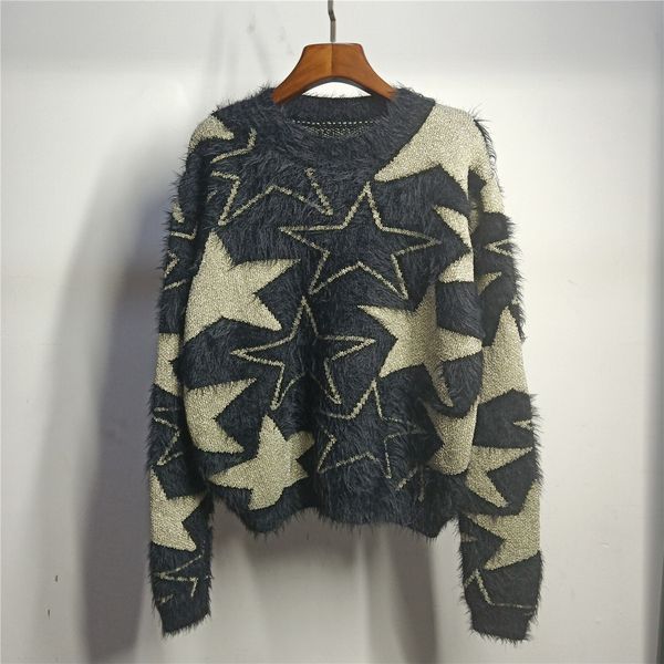 brand designer women faux fur wool sweaters 2019 spring autumn round neck jacquard stars casual loose pullovers jumpers, White;black
brand designer women faux fur wool sweaters 2019 spring autumn round neck jacquard stars casual loose pullovers jumpers, White;black