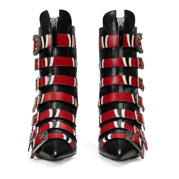 cowskin leather 7cm high heels metal pillage pointed toes sandals shoes gladiator motorcycle ankle boots buckle patchwork 01, Black
cowskin leather 7cm high heels metal pillage pointed toes sandals shoes gladiator motorcycle ankle boots buckle patchwork 01, Black